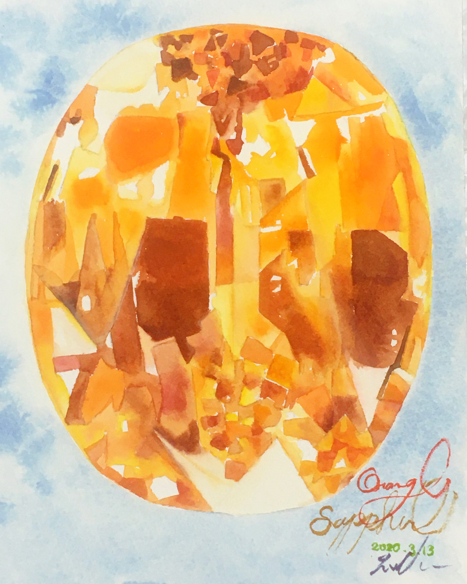 宝石アート オレンジサファイヤ 身体の素直な声が聞こえる…？ | 宝石絵師ともあどりあーな